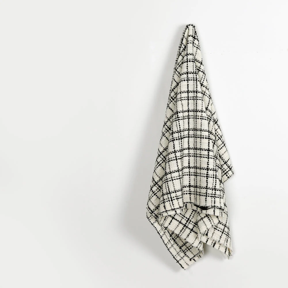 Shimmer Check Tweed - Black/White - Image 2