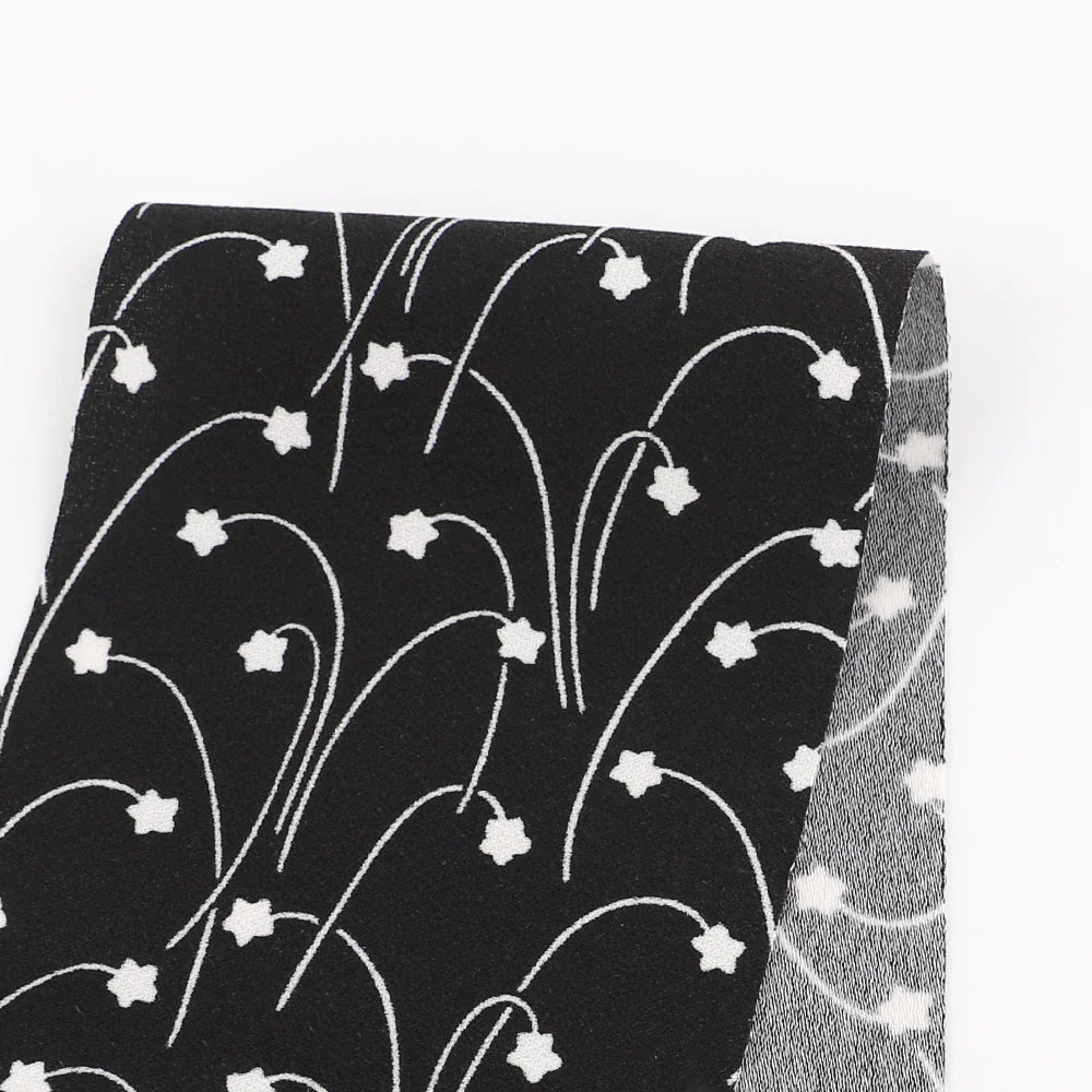 Shooting Star Satin Backed Crepe - Black