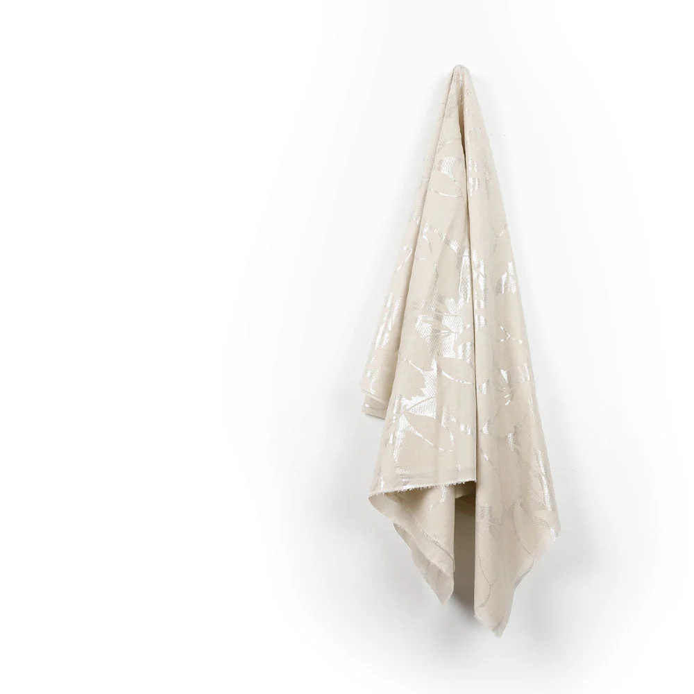 Silhouette Bloom Foiled Cotton - Sandstone - Image 2