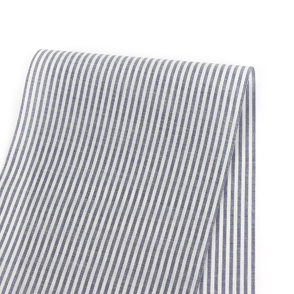 Small Stripe Cotton/Silk Voile - Ink
