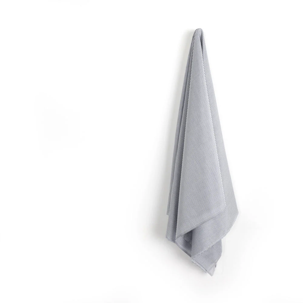 Small Stripe Cotton/Silk Voile - Ink - Image 2