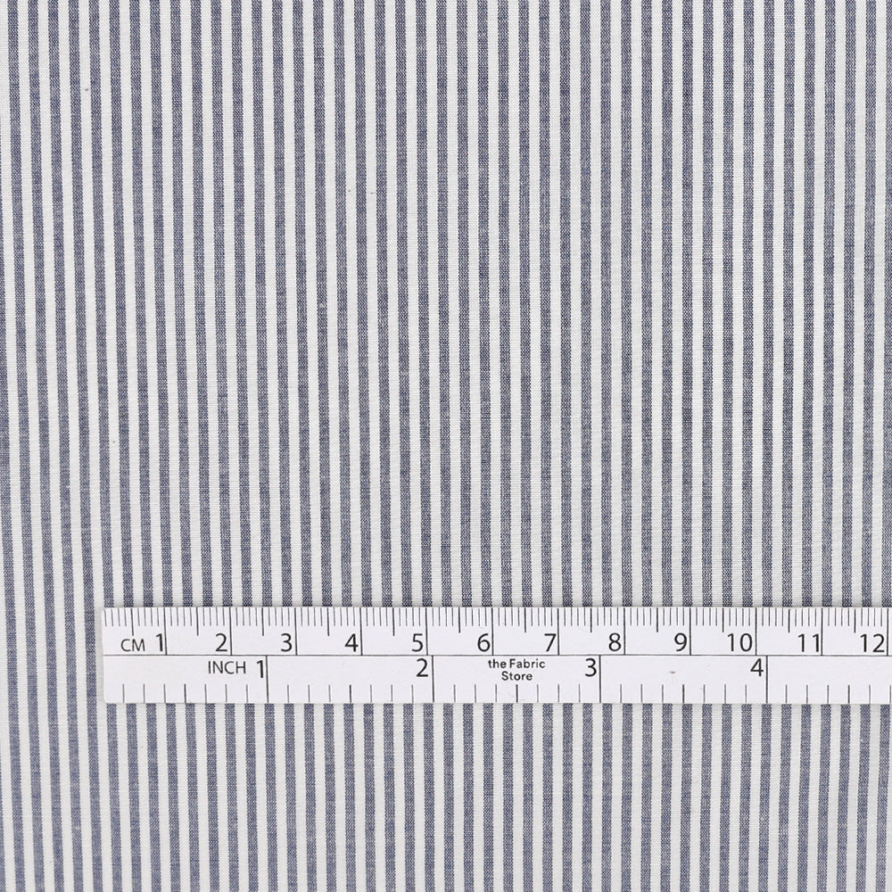 Small Stripe Cotton/Silk Voile - Ink - Image 4