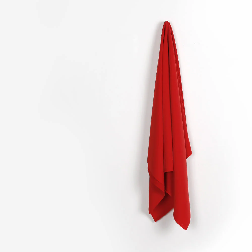 Stretch Poly/Viscose Twill Suiting - Scarlet - Image 2