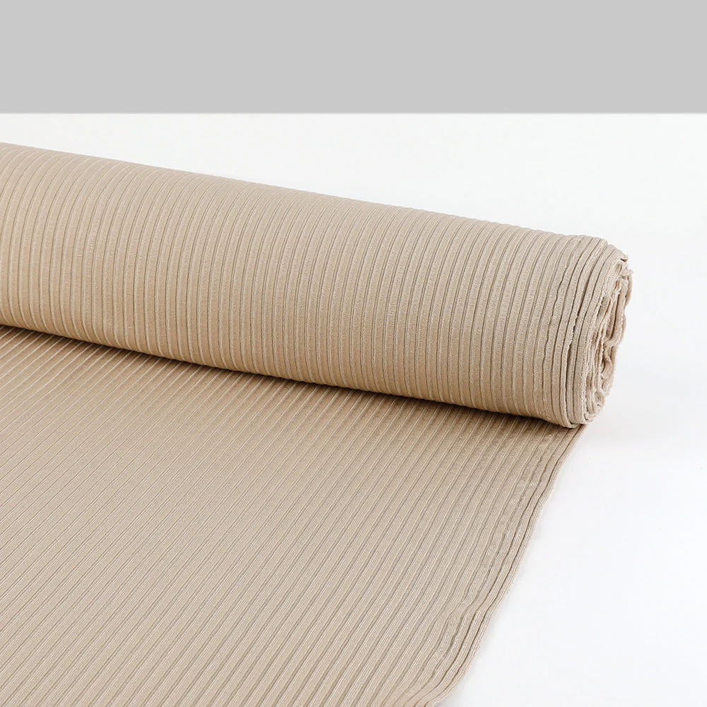 Stretch Viscose 5x3 Rib - Buff - Image 3