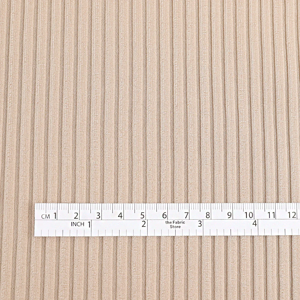 Stretch Viscose 5x3 Rib - Buff - Image 4
