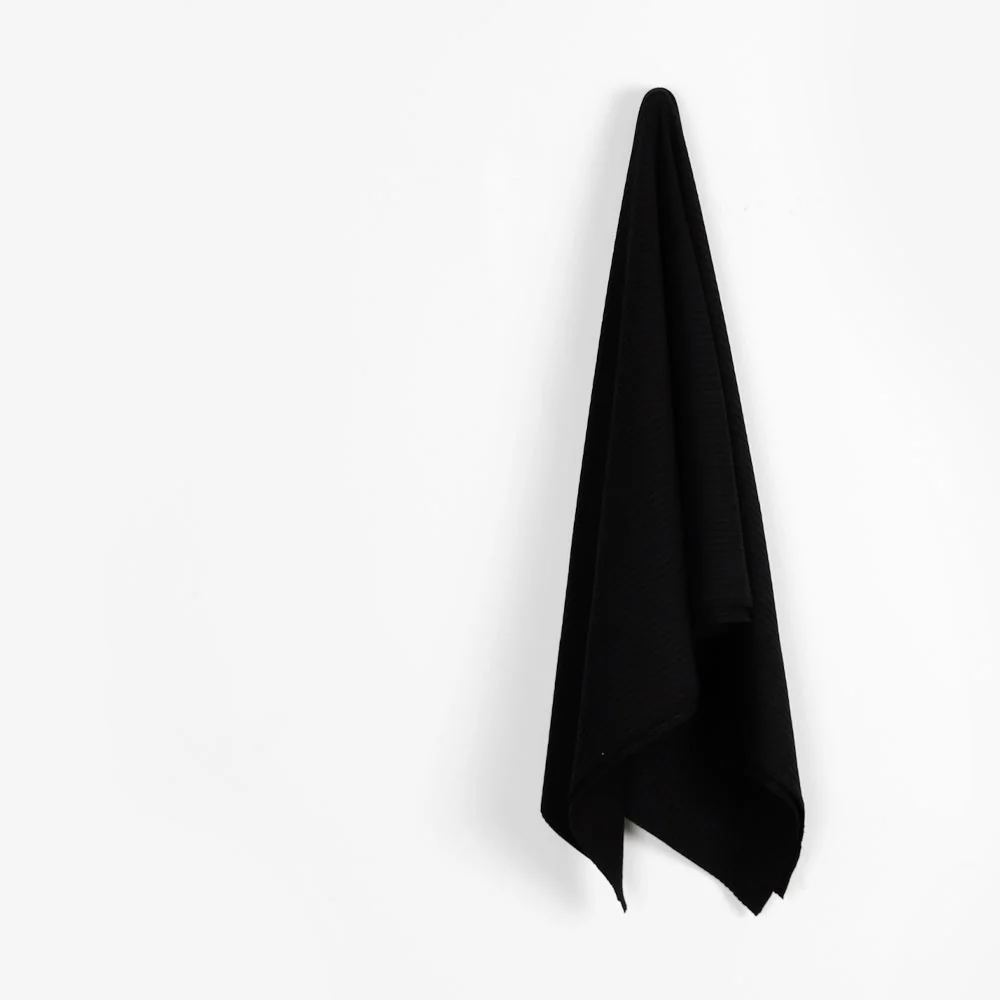 Stretch Viscose/Nylon 6x4 Rib - Black - Image 2