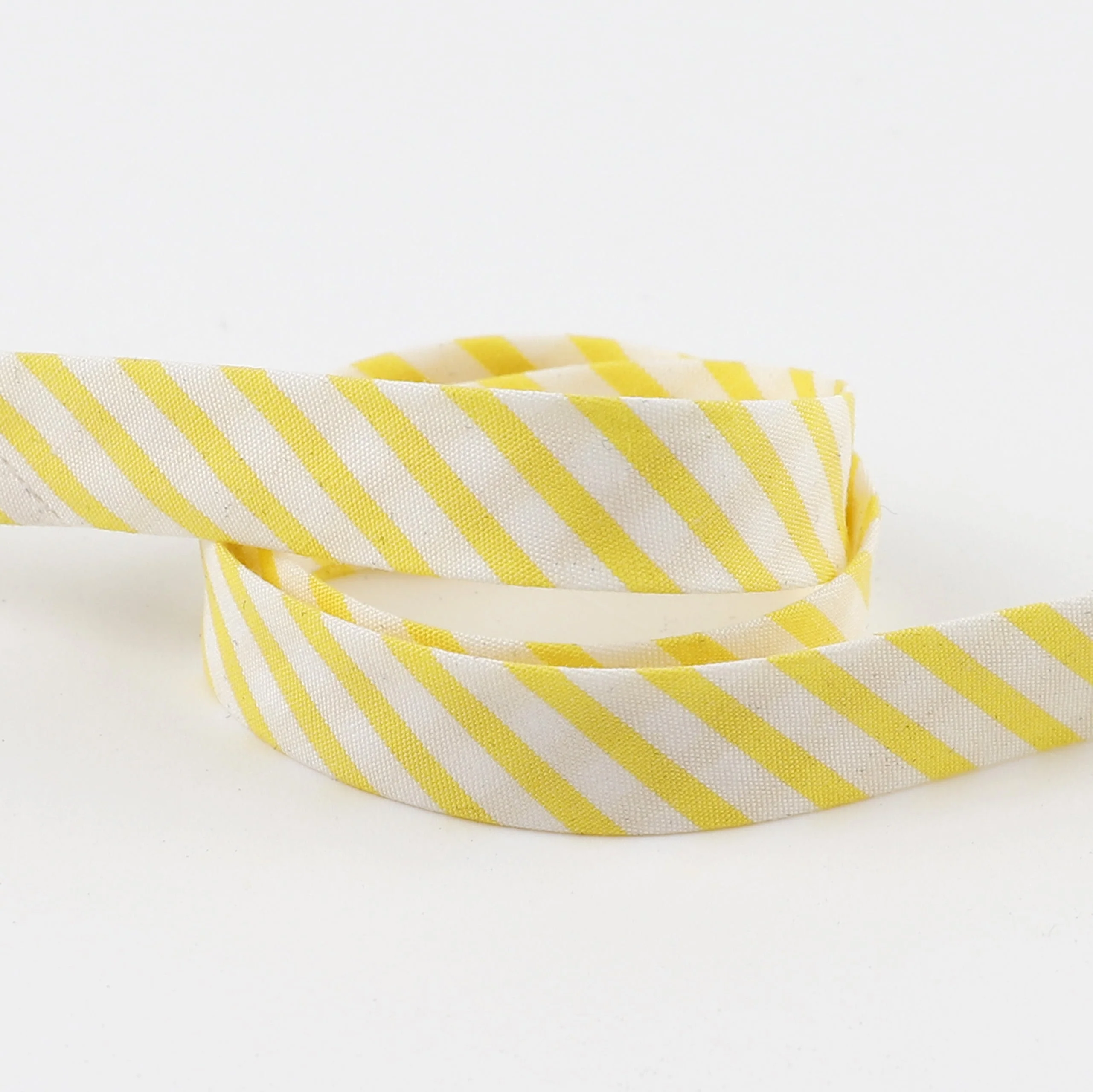 Stripe Cotton/Cupro Bias Binding - Lemon - Image 2