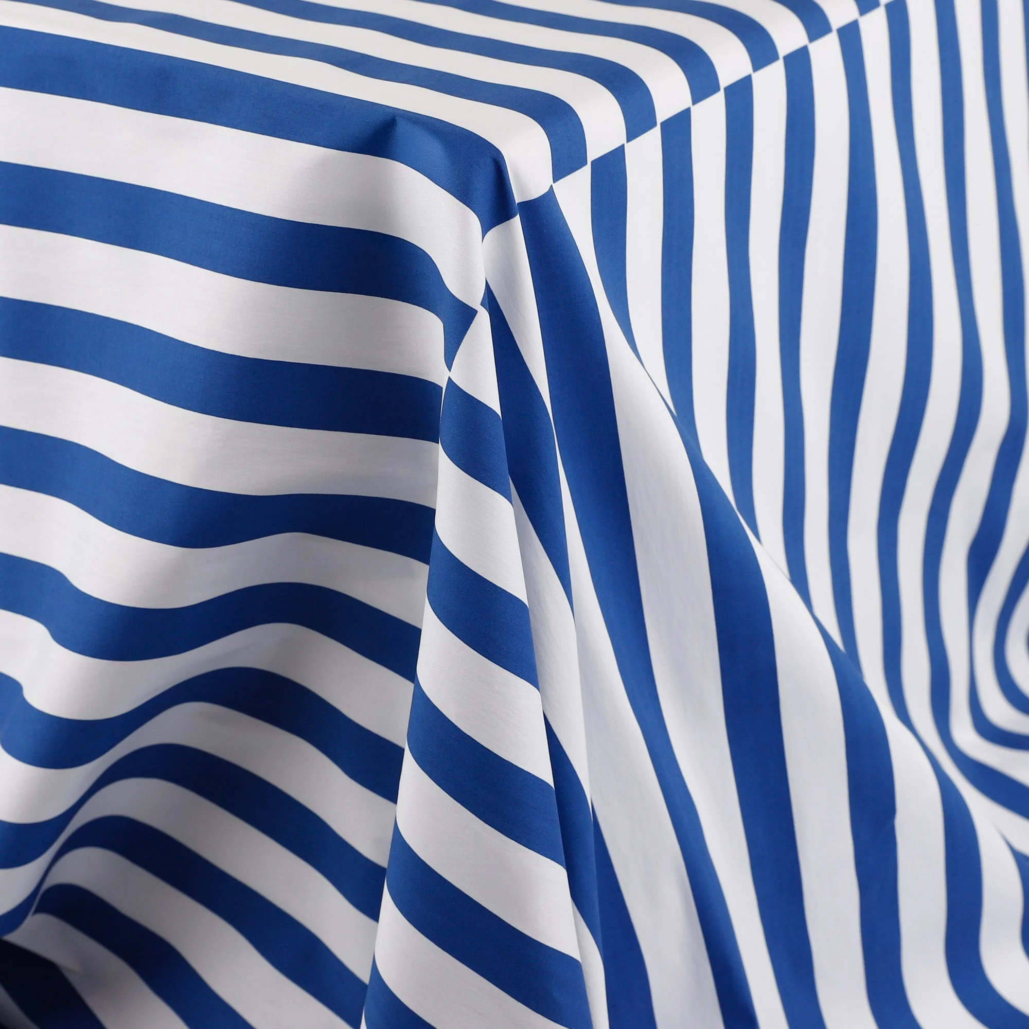 Stripe Panel Stretch Cotton/Nylon - Sapphire - Image 2