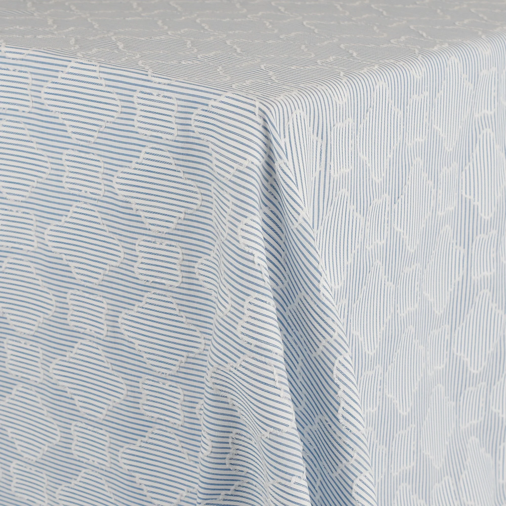 Striped Cotton/Poly Tile Fil Coupe - Blue - Image 2