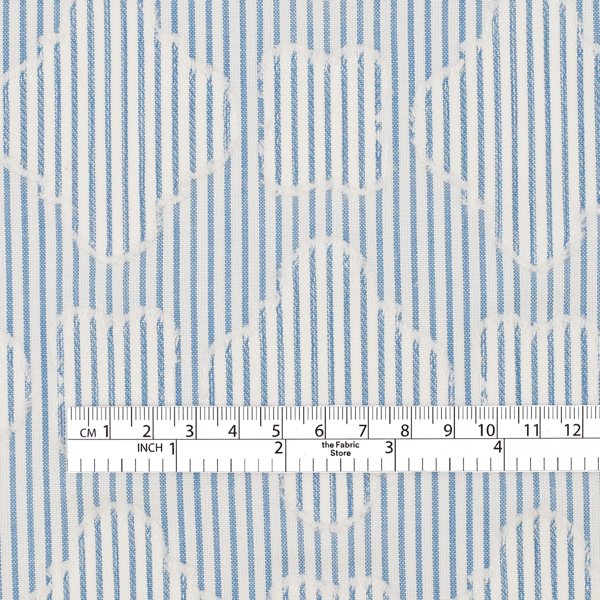 Striped Cotton/Poly Tile Fil Coupe - Blue - Image 4