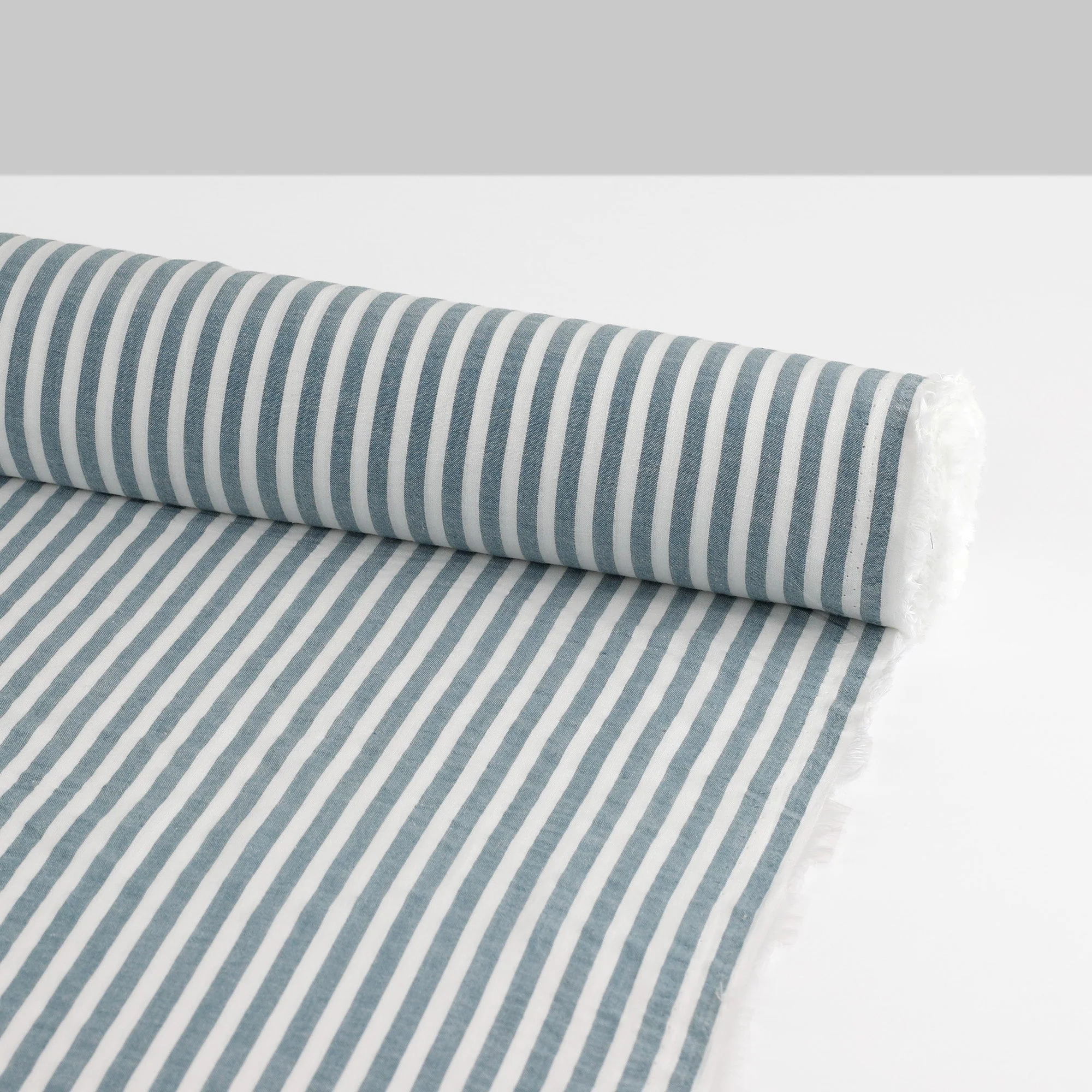 Summer Stripe Cotton/Rayon - Lagoon - Image 3