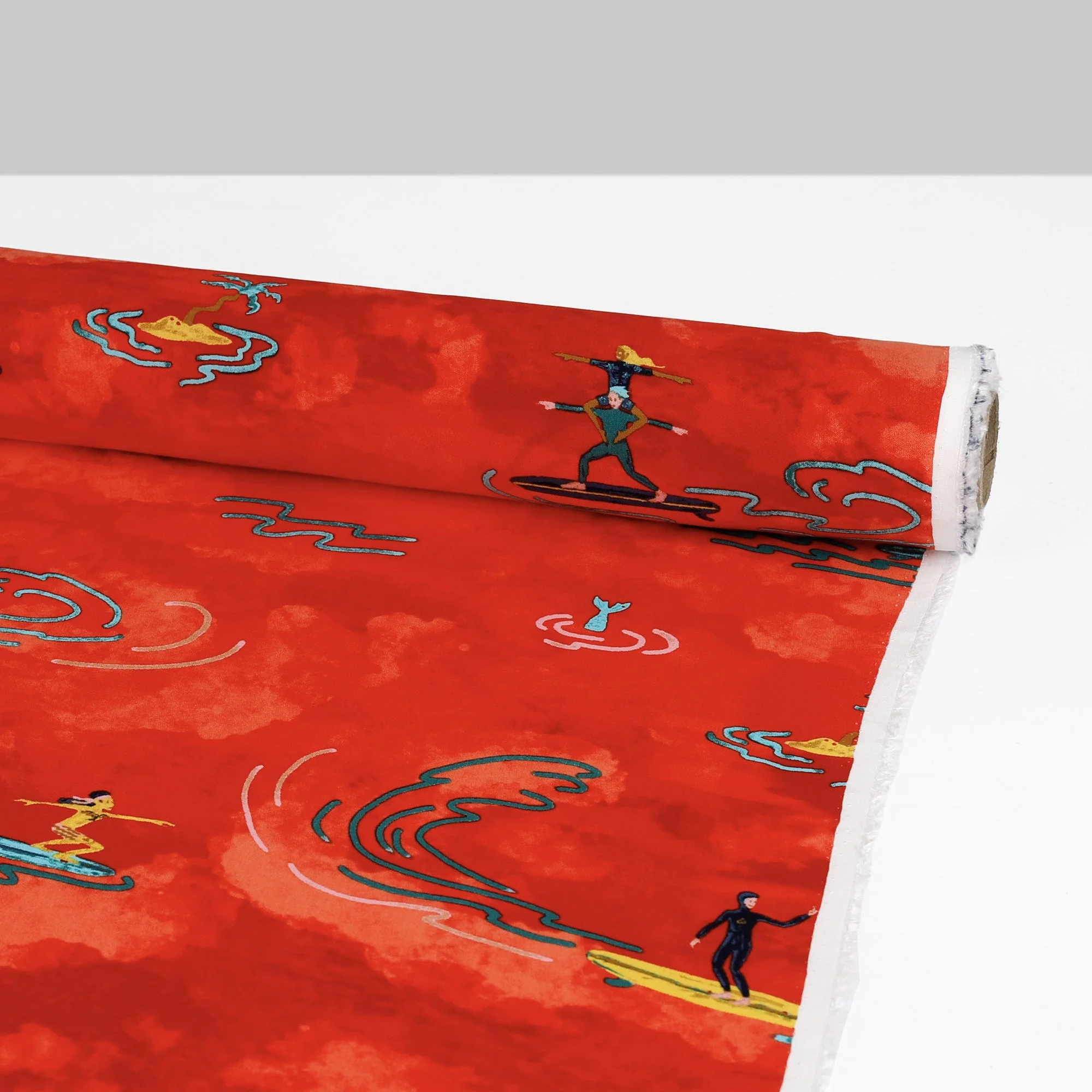 Surfie Acrobatic Viscose Challis - Red - Image 3