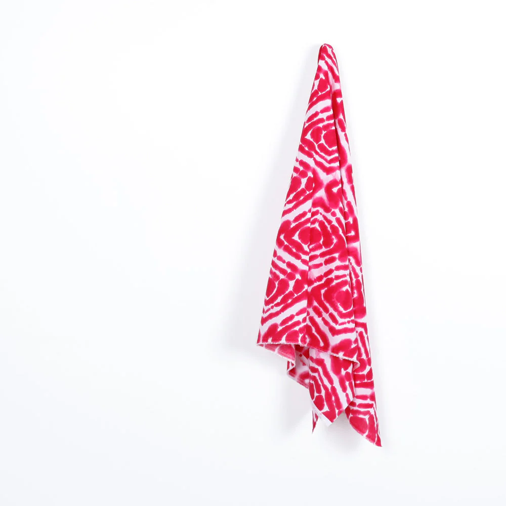 Tie Dye Diamond Cotton/Viscose - Raspberry - Image 2