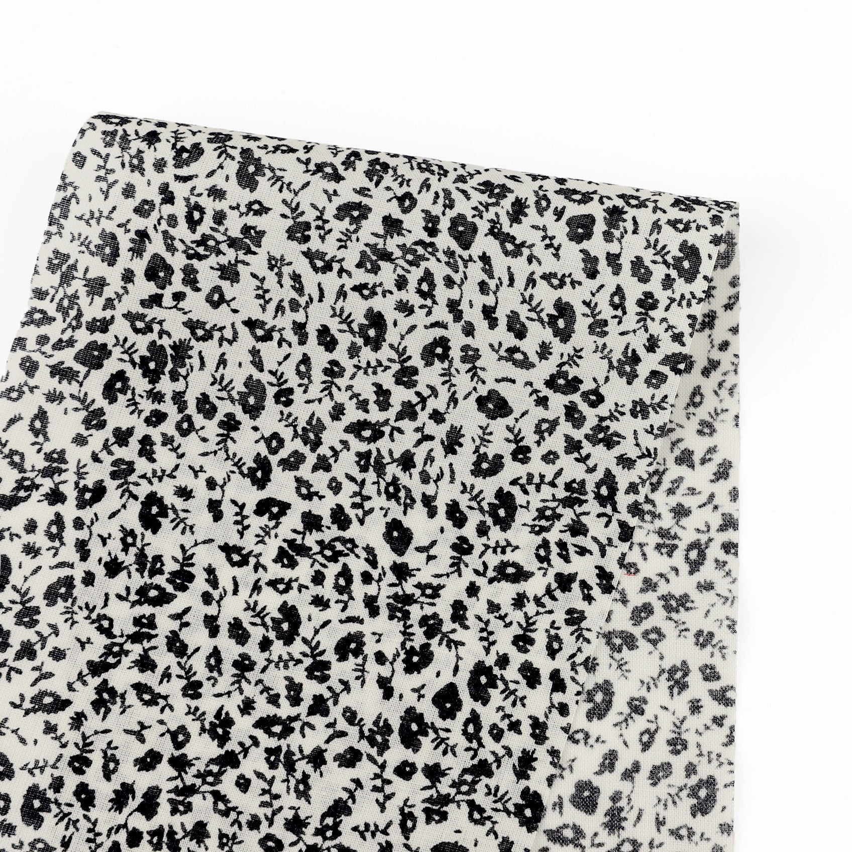 Tiny Ditsy Floral Cotton Voile - Black