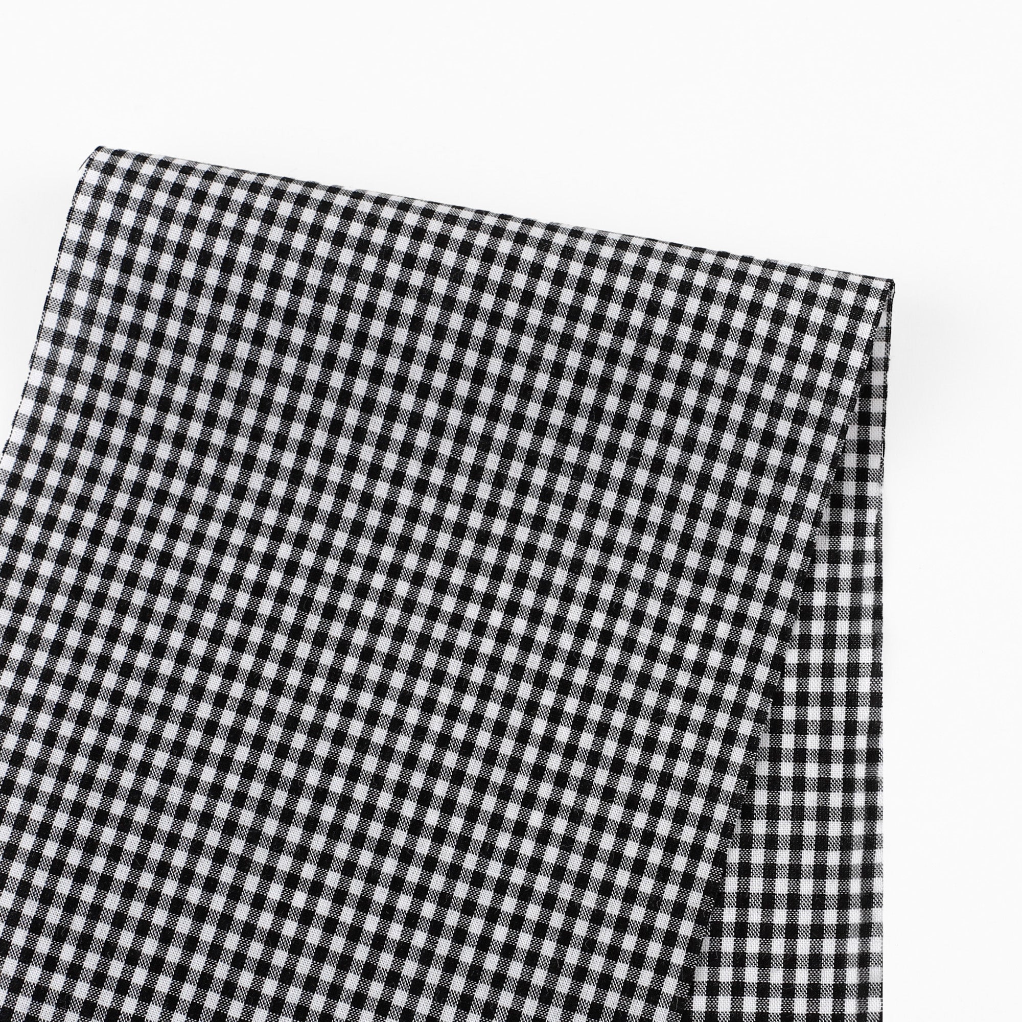 Tiny Gingham Cotton Shirting - Black