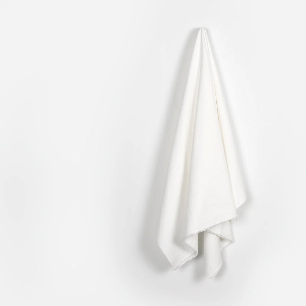 Tumbled Herringbone Cotton - Ivory - Image 2