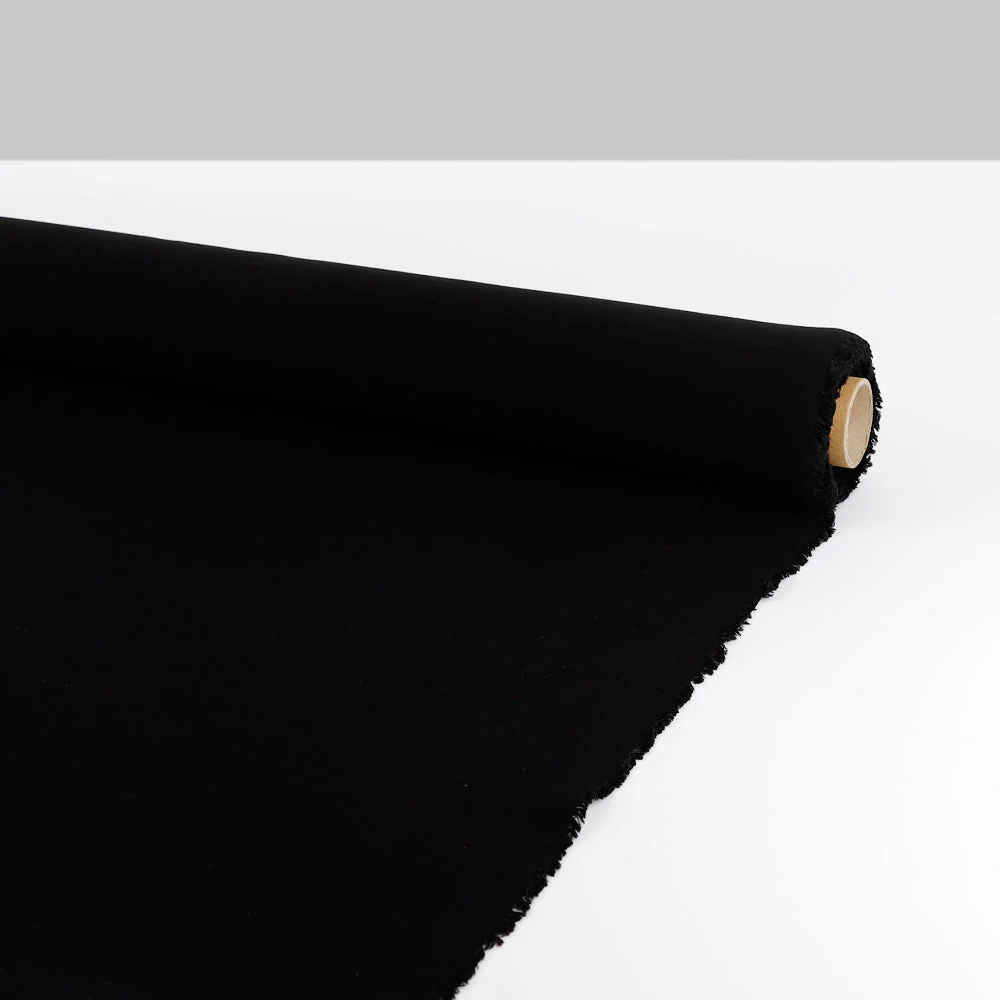 Viscose Twill Double Georgette - Black - Image 3