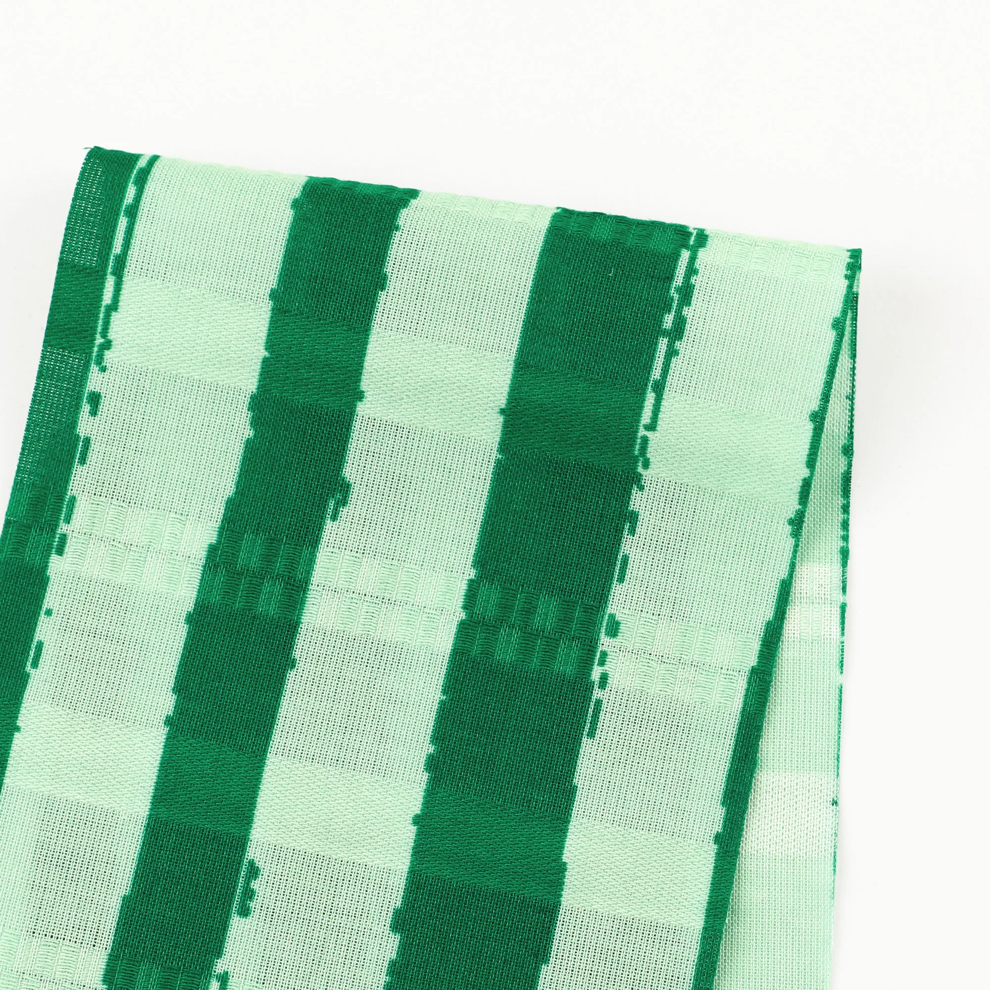 Watermelon Stripe Cotton Dobby - Green