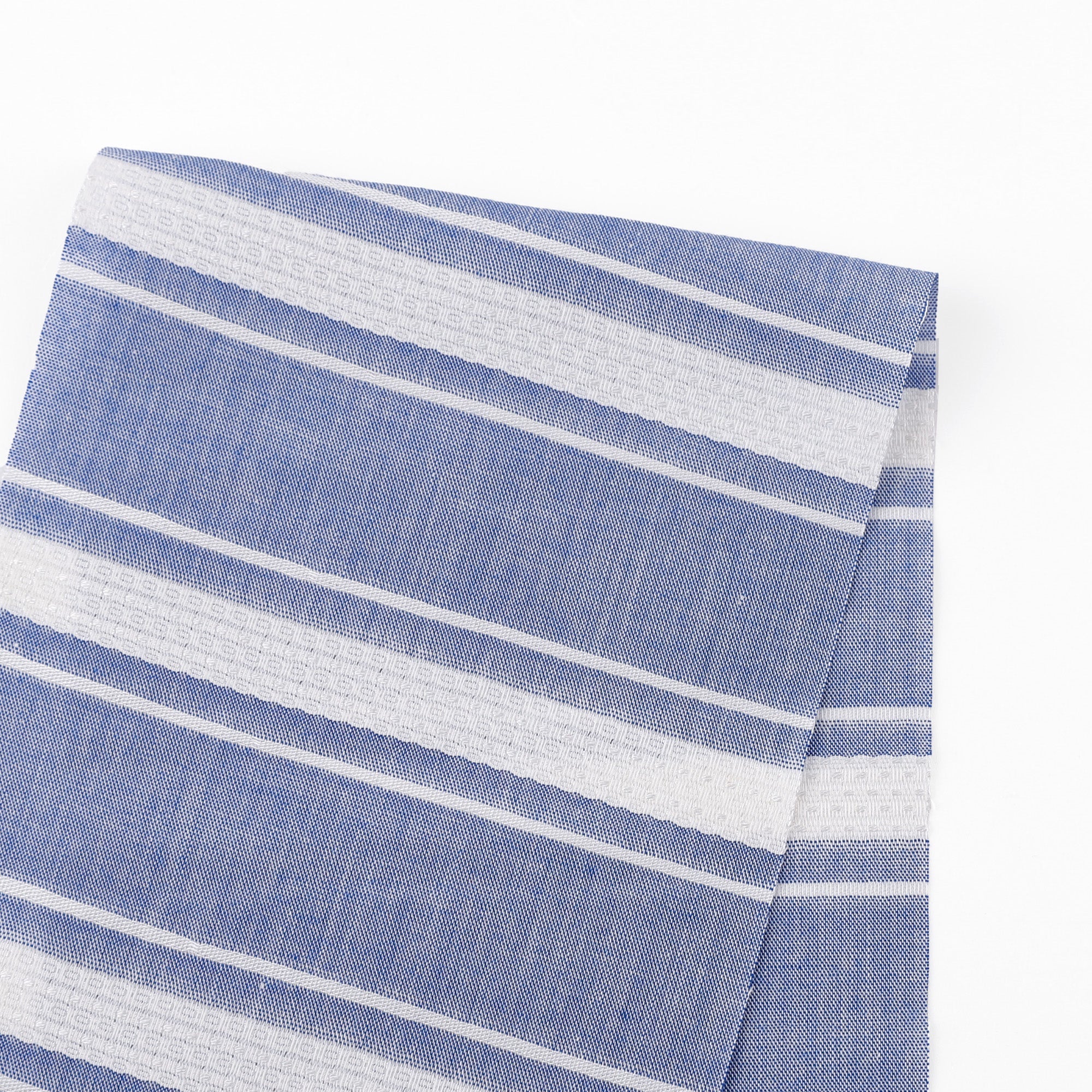 Weft Stripe Cotton - Blue White