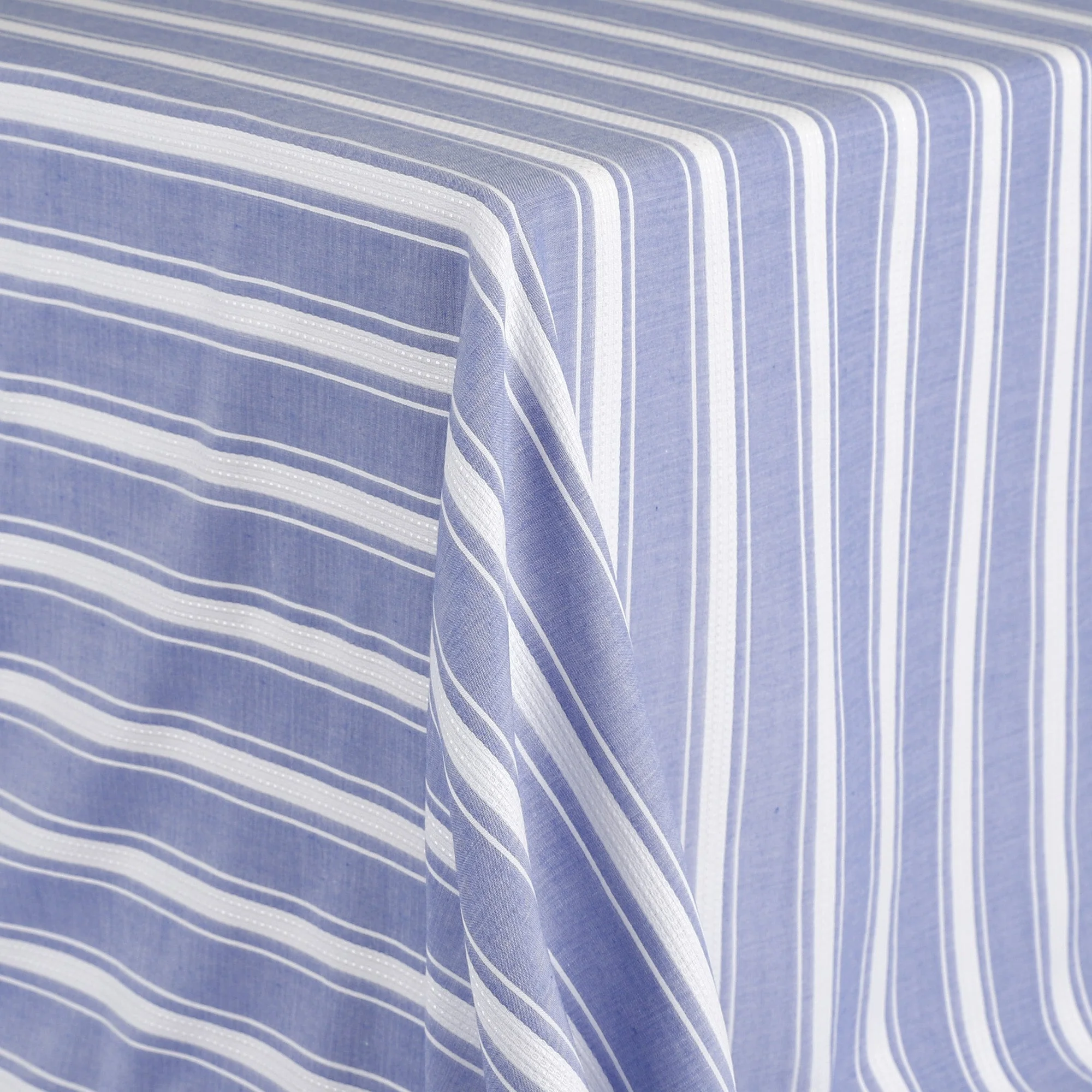 Weft Stripe Cotton - Blue White - Image 2