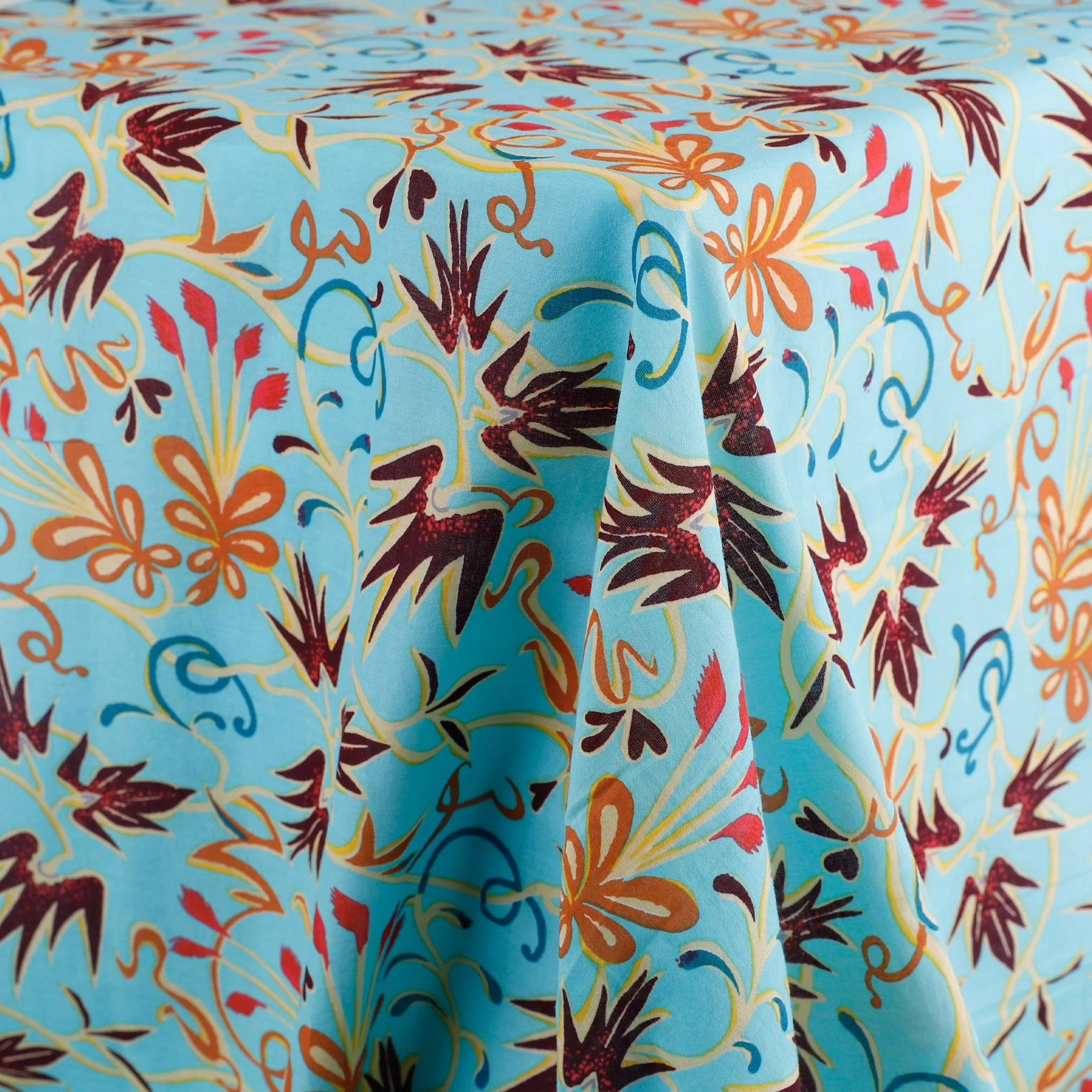 Whimsy Flourish Cotton Voile - Aqua - Image 2