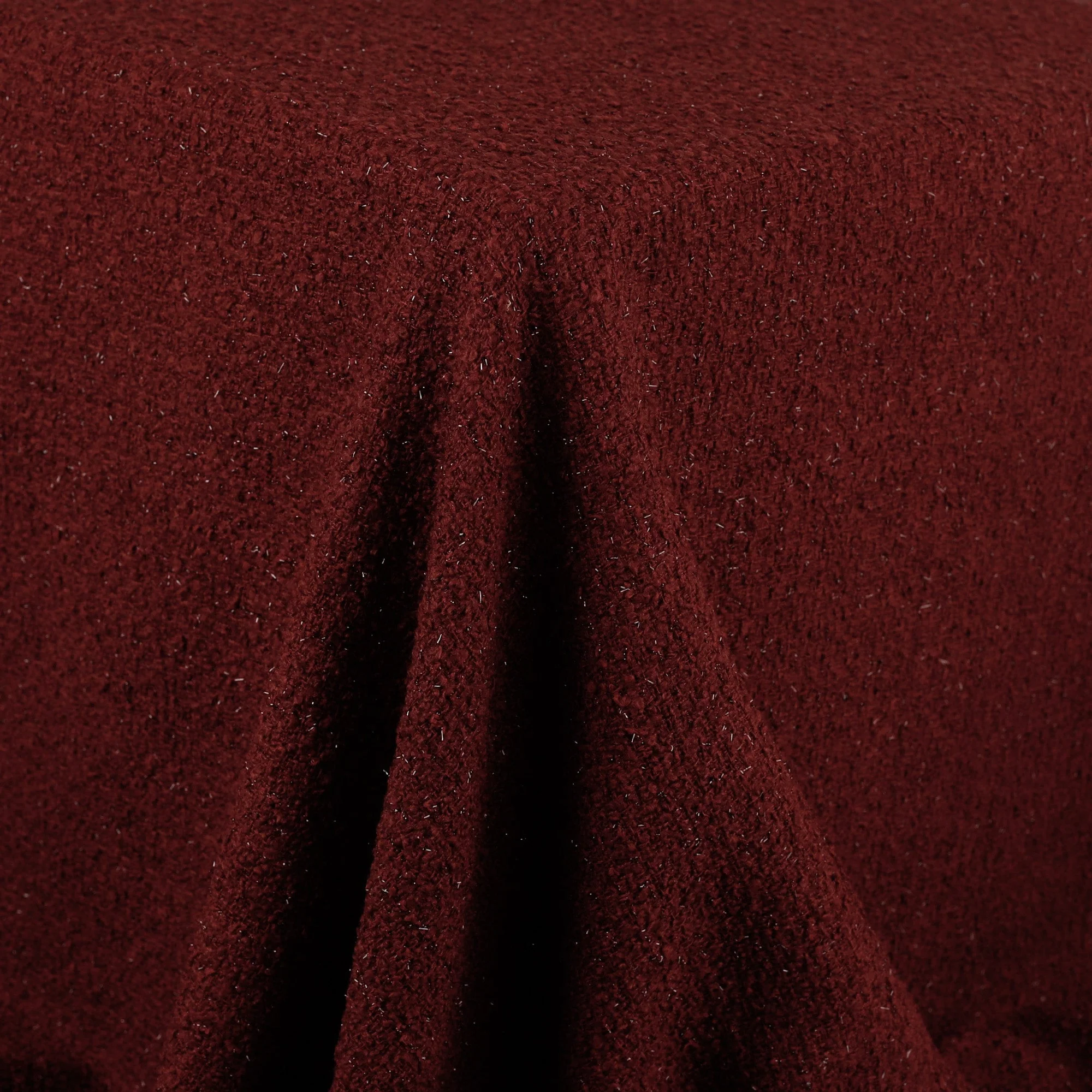 Wool Blend Shimmer Tweed - Carmine - Image 2