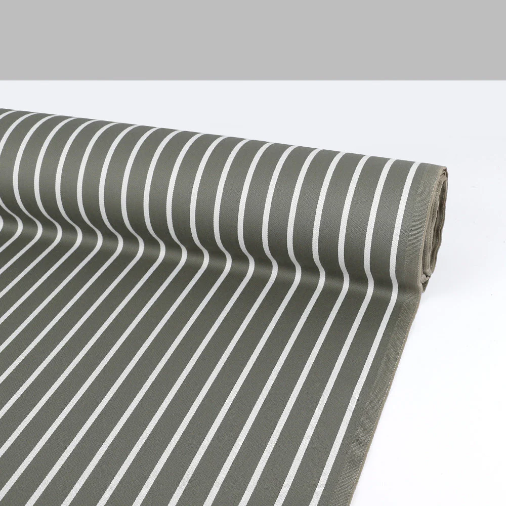 Wool Blend Stripe Suiting - Army/White - Image 3