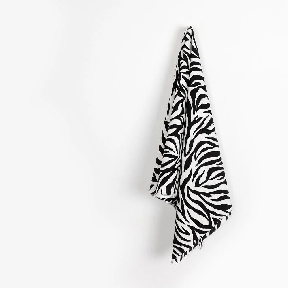 Zebra Print Cotton Poplin - White - Image 2